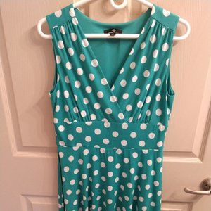 Ronni Nicole Green White Polka Dot Dress